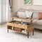 Costway Lift Top Coffee Table with Storage Compartment & 3 Open Cubbies for Living Room
